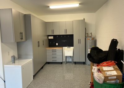Brock – Cabinets, Work Station, Slat Wall, Marble Flooring (Estero, Florida)