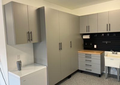 Bock – Cabinets, Workstation, Slat Wall, Marble Flooring (Estero, Florida)